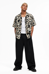 Leopard Print Button-Front Shirt