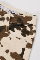 Cow Print Wide-Leg Jeans