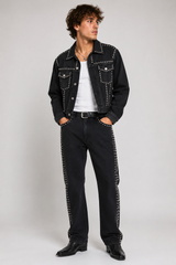 Studded Denim Trucker Jacket