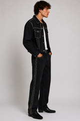 Studded Denim Trucker Jacket