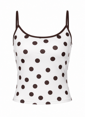 Polka Dot Contrast Trim Cami Top