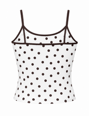 Polka Dot Contrast Trim Cami Top