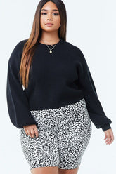 Plus Size Jaguar Biker Shorts
