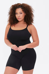 Plus Size Ribbed Cami Romper