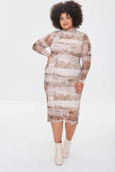 Plus Size Bodycon Newspaper Dress