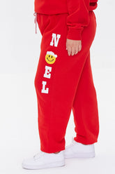 Plus Size Fleece Noel Joggers