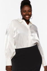 Plus Size Balloon-Sleeve Shirt