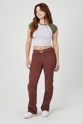 Belted Denim Cargo Jeans