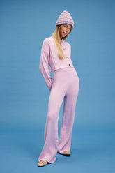 Sweater-Knit Cardigan & Pants Set