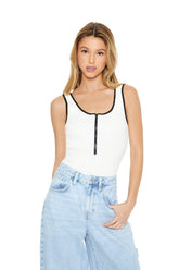 Sweater-Knit Tank Bodysuit