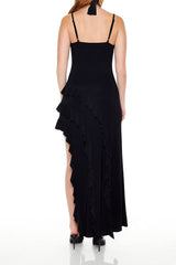 Asymmetrical Ruffle Maxi Dress