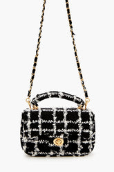 Tweed Grid Crossbody Bag