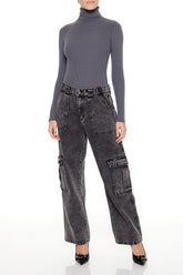 Sweater-Knit Turtleneck Bodysuit