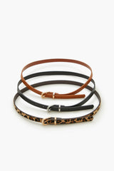Thin Faux Leather Belt Set
