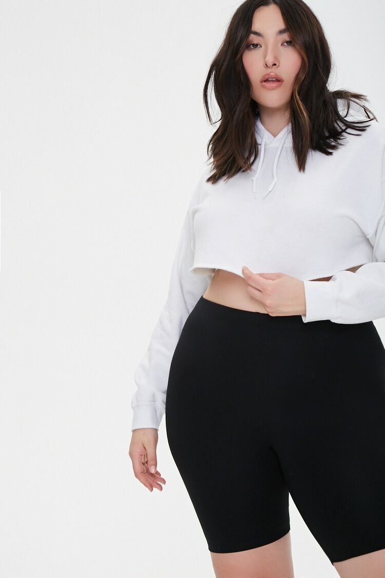 Plus Size High-Rise Biker Shorts