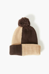 Checkered Pom Pom Beanie