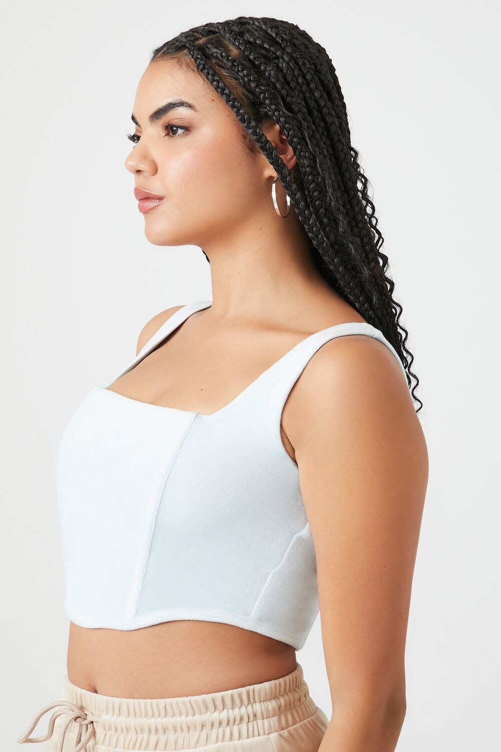 Velour Corset Crop Top