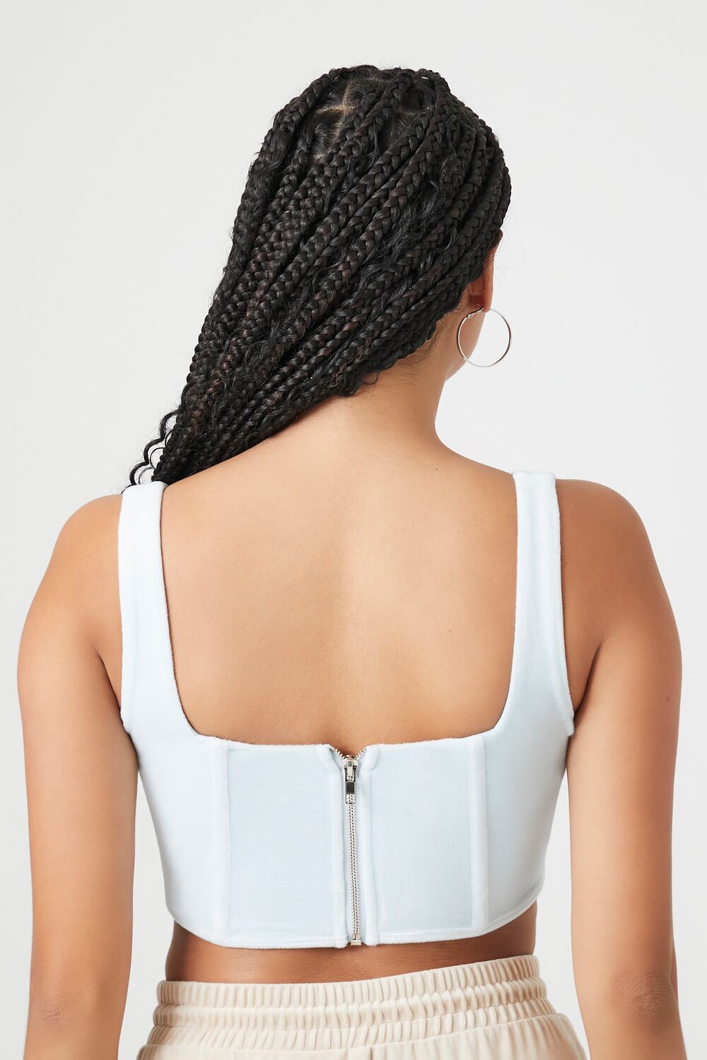 Velour Corset Crop Top