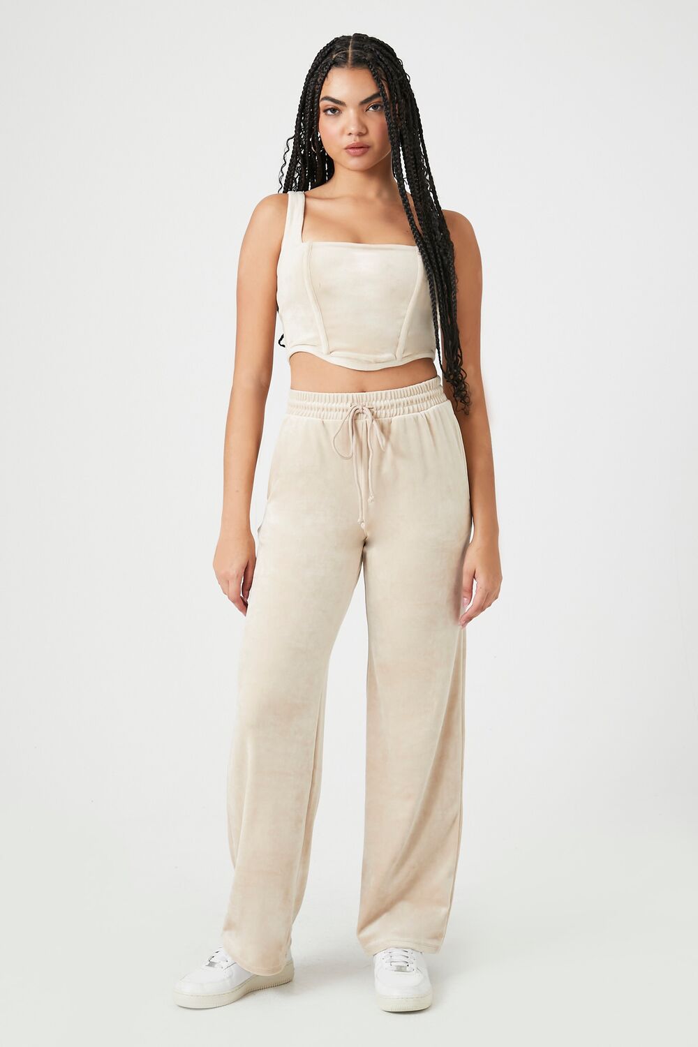 Velour Corset Crop Top