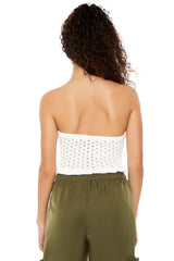 Sweater-Knit Ruffle Tube Top