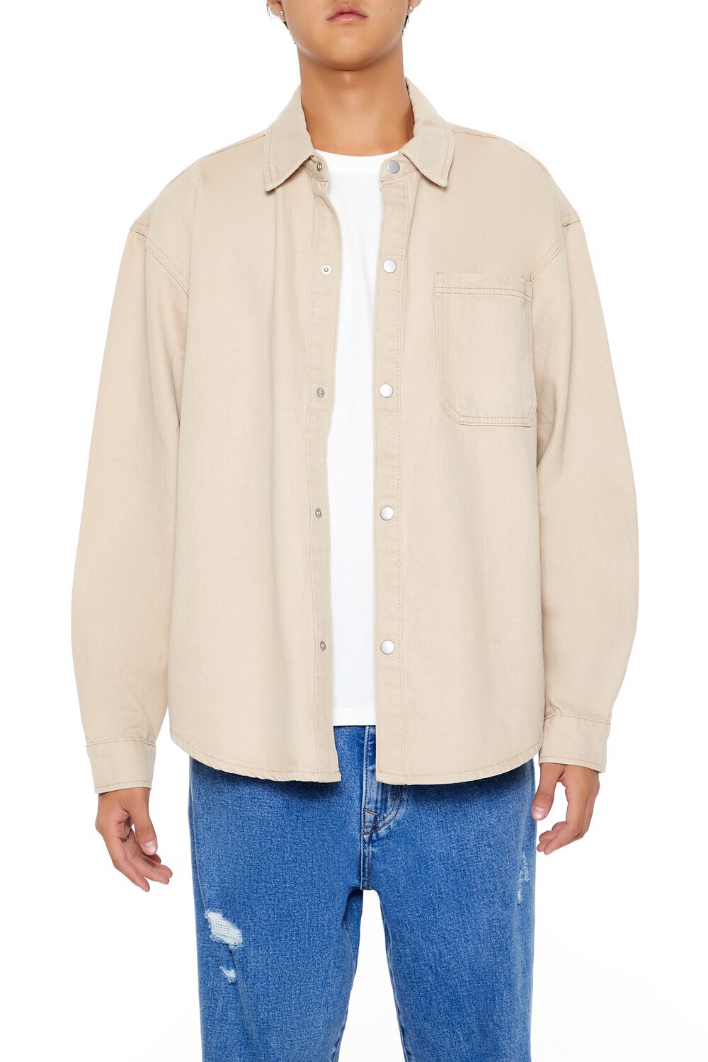 Cotton Curved-Hem Shirt
