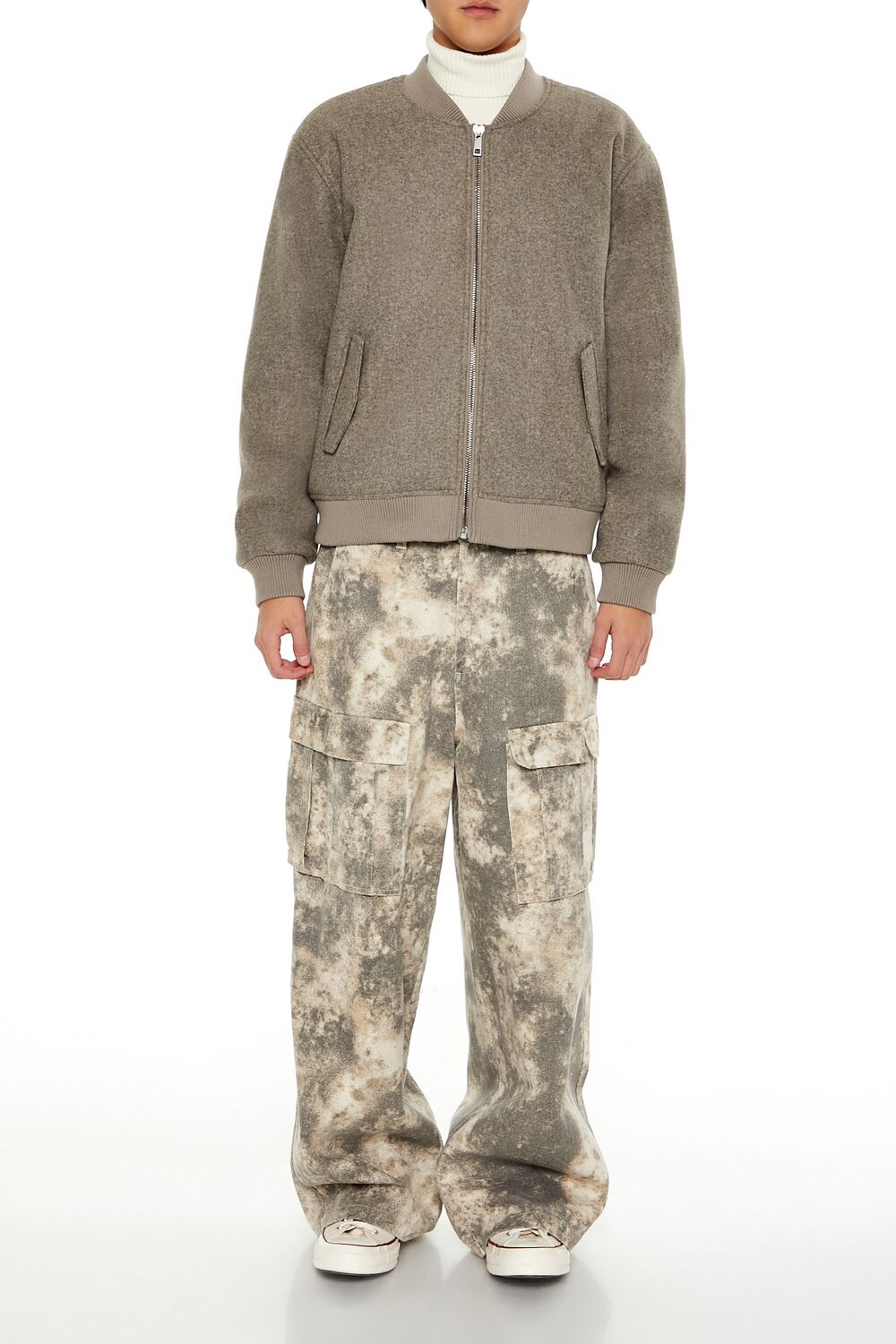 Faux Shearling-Lined Bomber Jacket