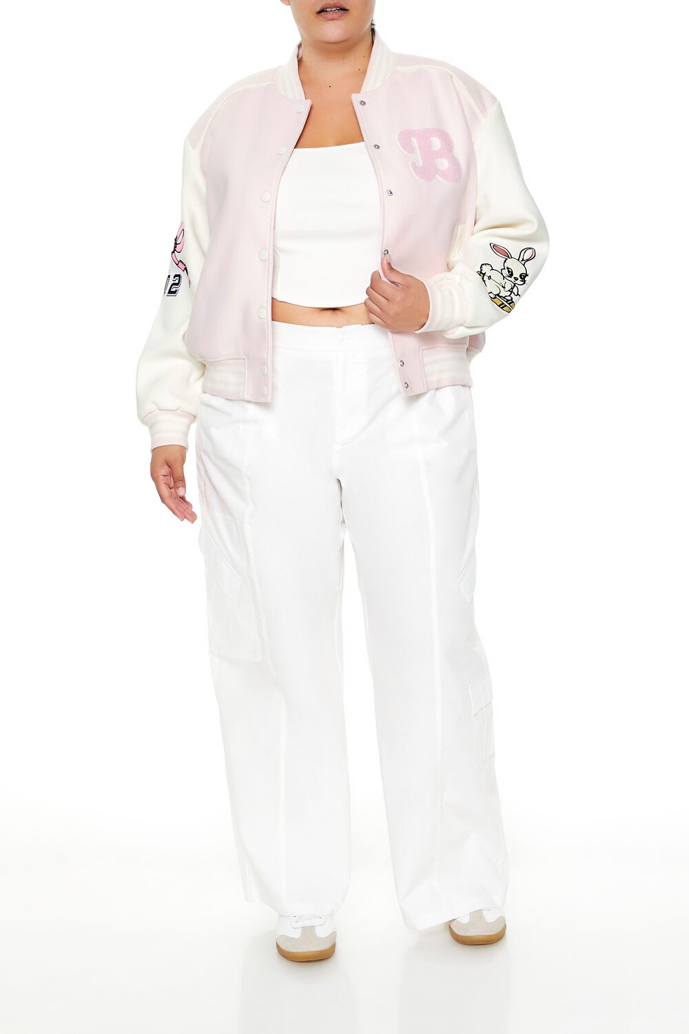 Plus Size Bunny Bomber Jacket