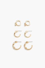 Rhinestone Hoop Earring Set