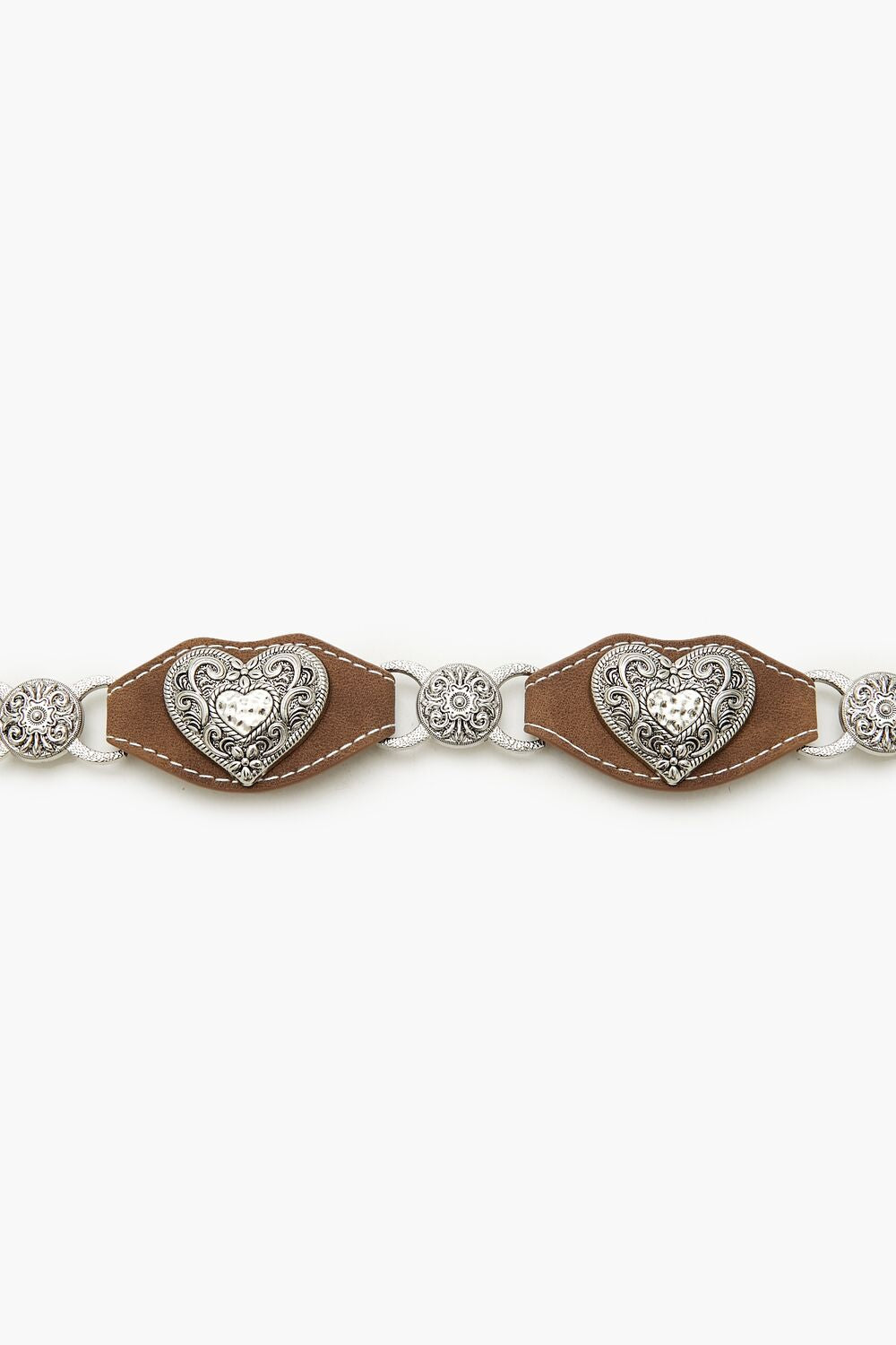 Etched Heart Faux Leather Belt