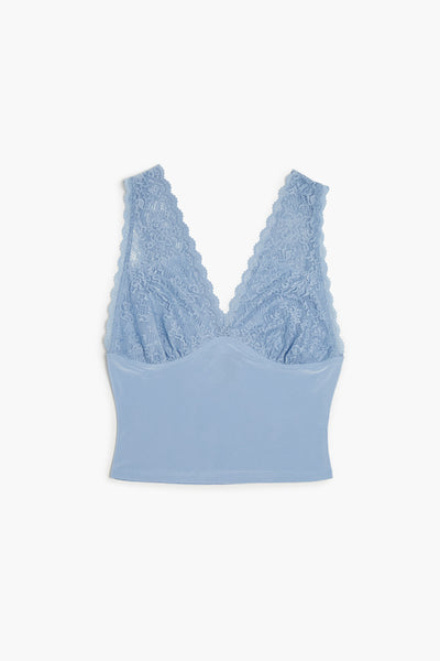 Lace Scalloped-Trim Tank Top